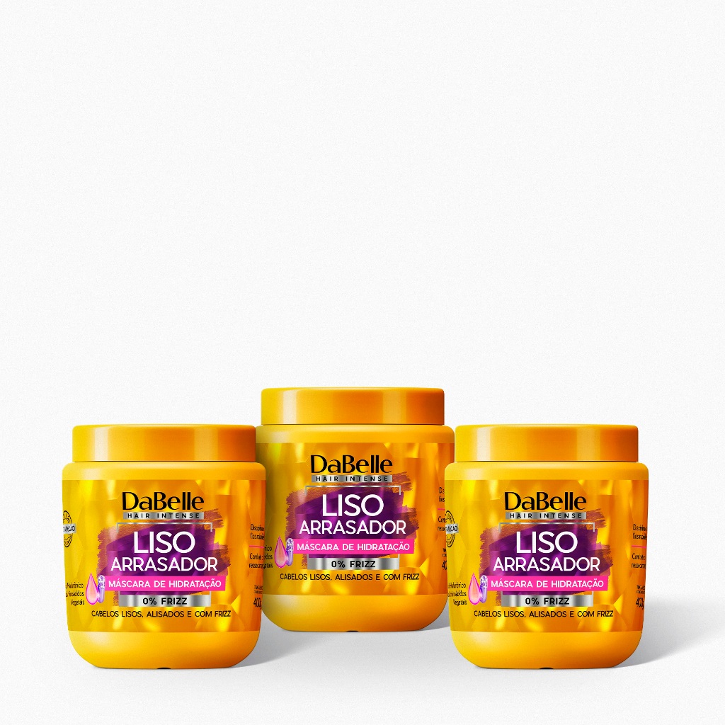 Combo Liso Arrasador 3 Máscaras de 400g Dabelle Hair em Oferta na Shopee