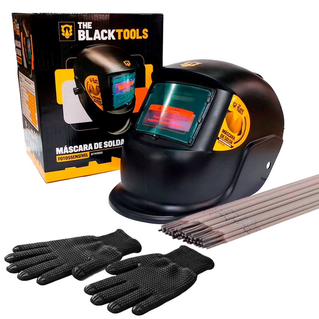 Mascara De Solda Automática Auto Escurecimento + Acessórios The Black Tools em Oferta na Shopee