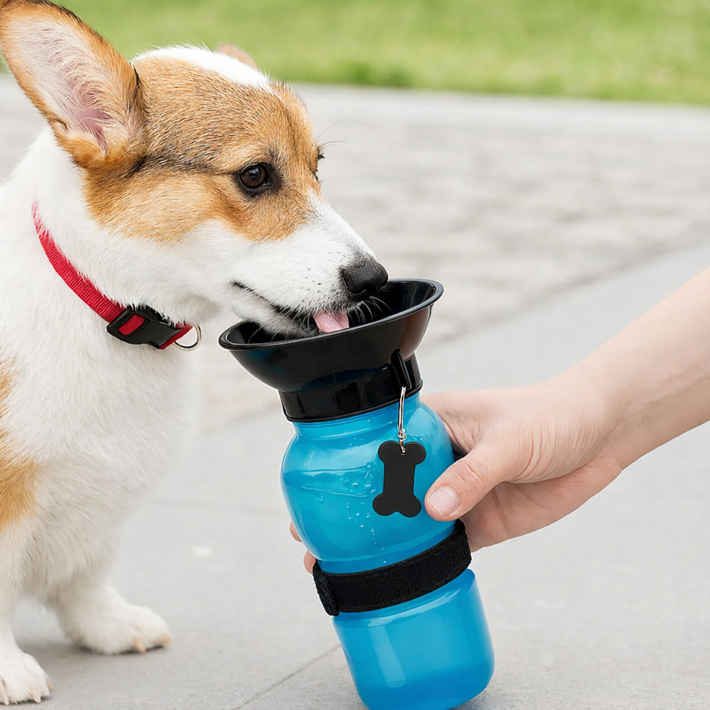 Bebedouro Pet Portátil Premium Cachorro Gato Passeio 500ML Leve Fácil Manuseio Dia Dia Promoção