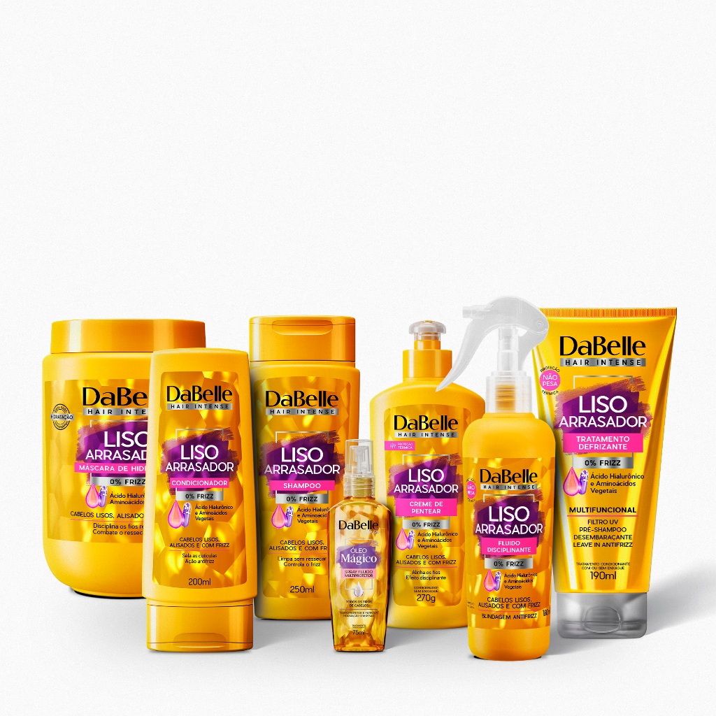 Kit DaBelle Hair Liso Arrasador Selagem Mágica Full 800g (7 produtos) em Oferta na Shopee