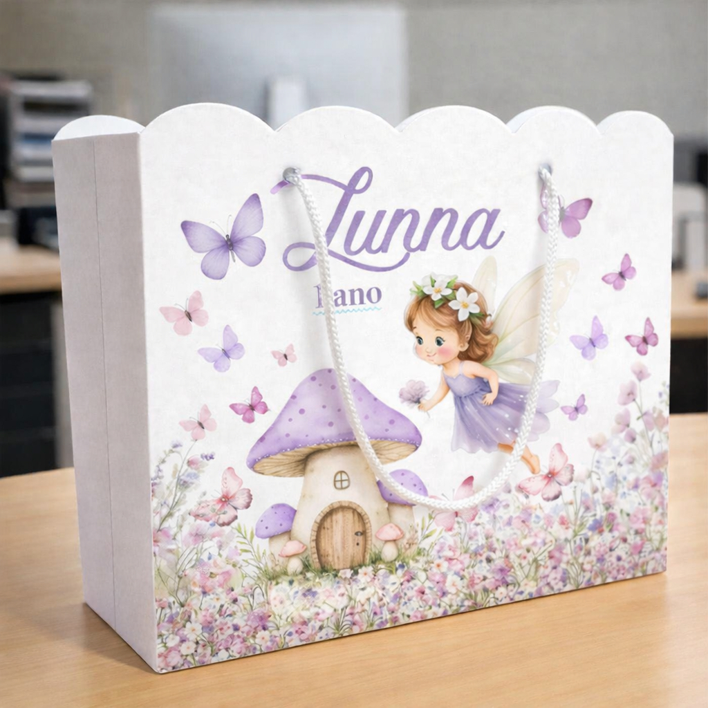 Sacolinha Personalizada JARDIM DAS FADAS - Jardim Encantado | Lembrancinha Aniversário PEGUE E MONTE