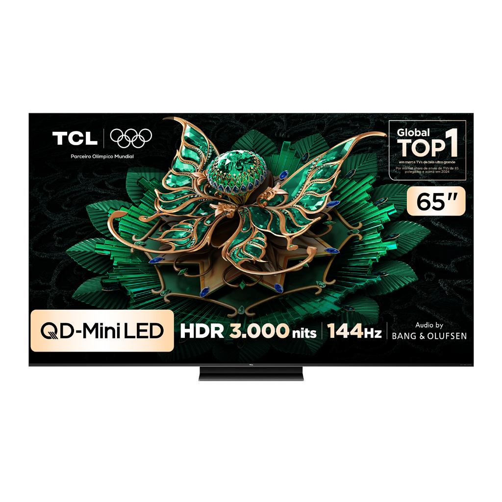 Smart TV TCL 65 Polegadas QLED Mini LED 4K C7K WiFi Bluetooth Google TV 4 HDMI 144Hz HDR10+ 65C7K