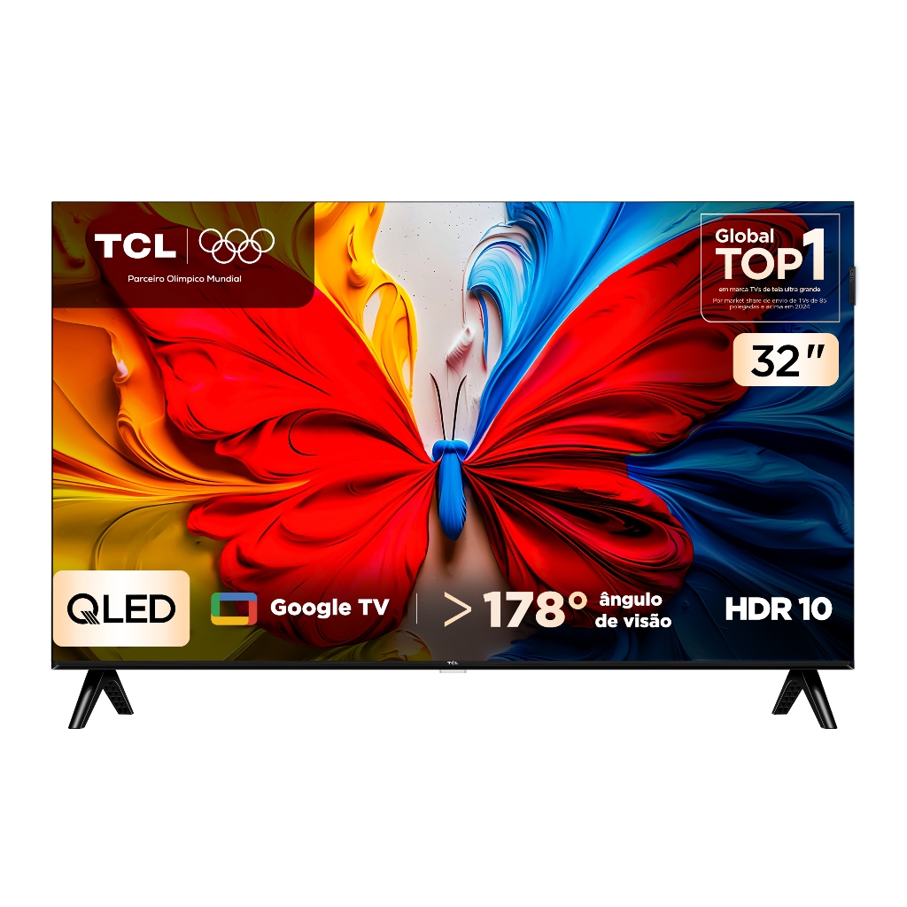 Smart TV TCL 32 Polegadas Full HD QLED S5K WiFi Bluetooth Google TV 2 HDMI HDR10 Dolby Audio 32S5K em Oferta na Shopee