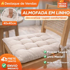 Kit de almofadas CLASSIC para cadeira - 45x45 - LINHO premium