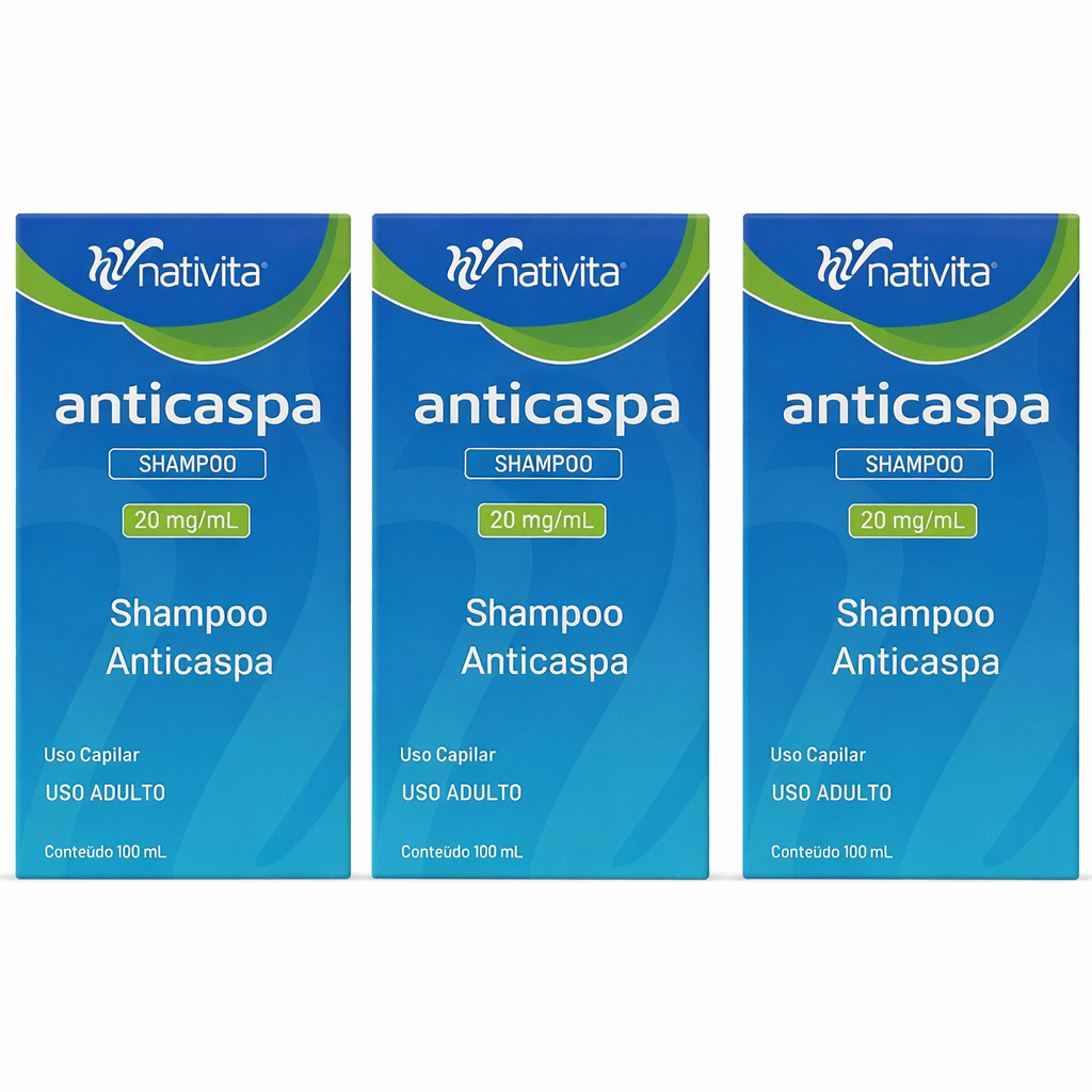 Kit 3x Shampoo Anticaspa Coceira e Dermatite Seborreica 100ml Nativita em Oferta na Shopee