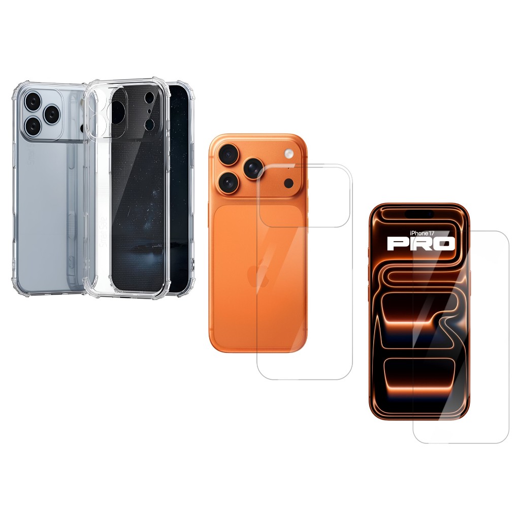 Capa Air + Película Hidrogel Frente e Verso P/ iPhone 17 Pro