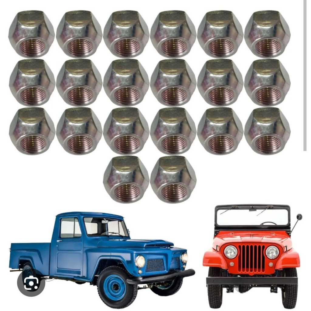 20 Porcas de Roda Ferro dianteira e traseira  F100 / F1000 / Jeep / Rural