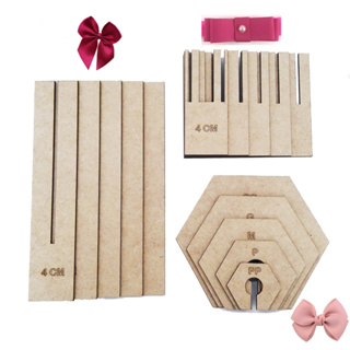 Kit 3 Gabaritos Moldes para fazer laço fácil Laço Simples, Duplo E Cruzado Mdf Cru em Oferta na Shopee