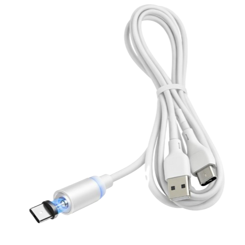 Cabo carregador Magnético Para Android Tipo C 5A ponta giratória 1.2 metros