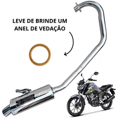 Escapamento Mini Turbo Cromado Fortuna Titan 160/ Fan 160/ Start 160 Ano 2025