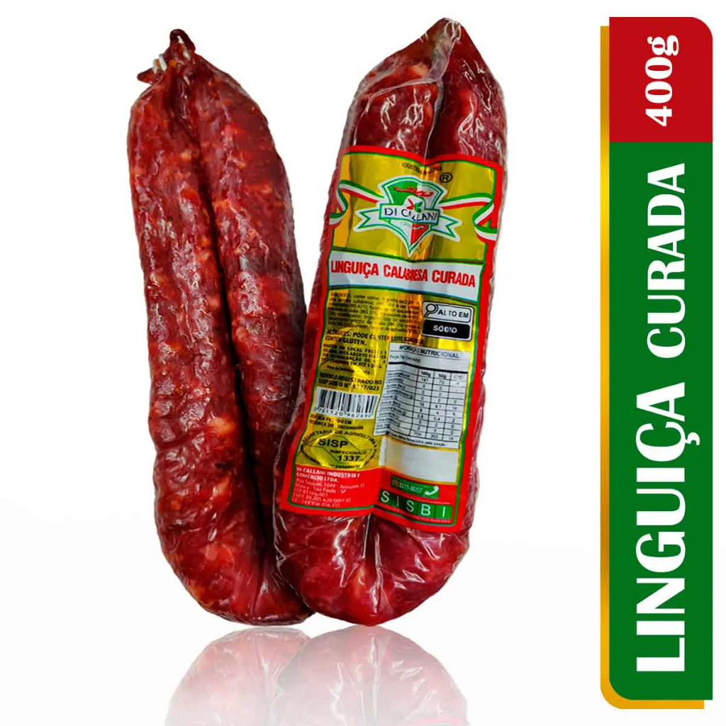 Linguiça Calabresa Curada Artesanal Di Callani (Sem Pimenta / Receita Italiana) em Oferta na Shopee