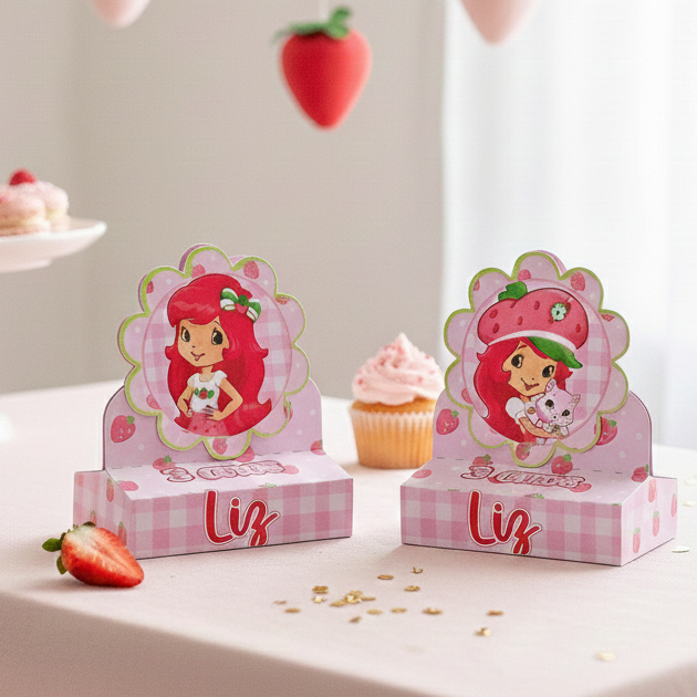 Porta-Bis duplo Moranguinho / Lembrancinha Festa Infantil / Aniversario / Lembrancinha Personalizada / Mimos