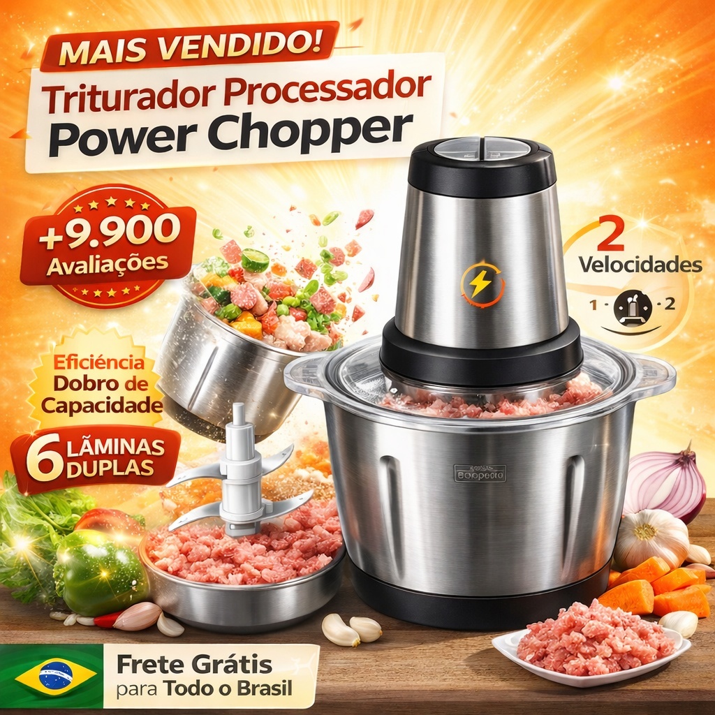 Imagem Triturador Processador De Alimentos Carne e Legumes Multiprocessador Elétrico 2 Modos 110v-220v