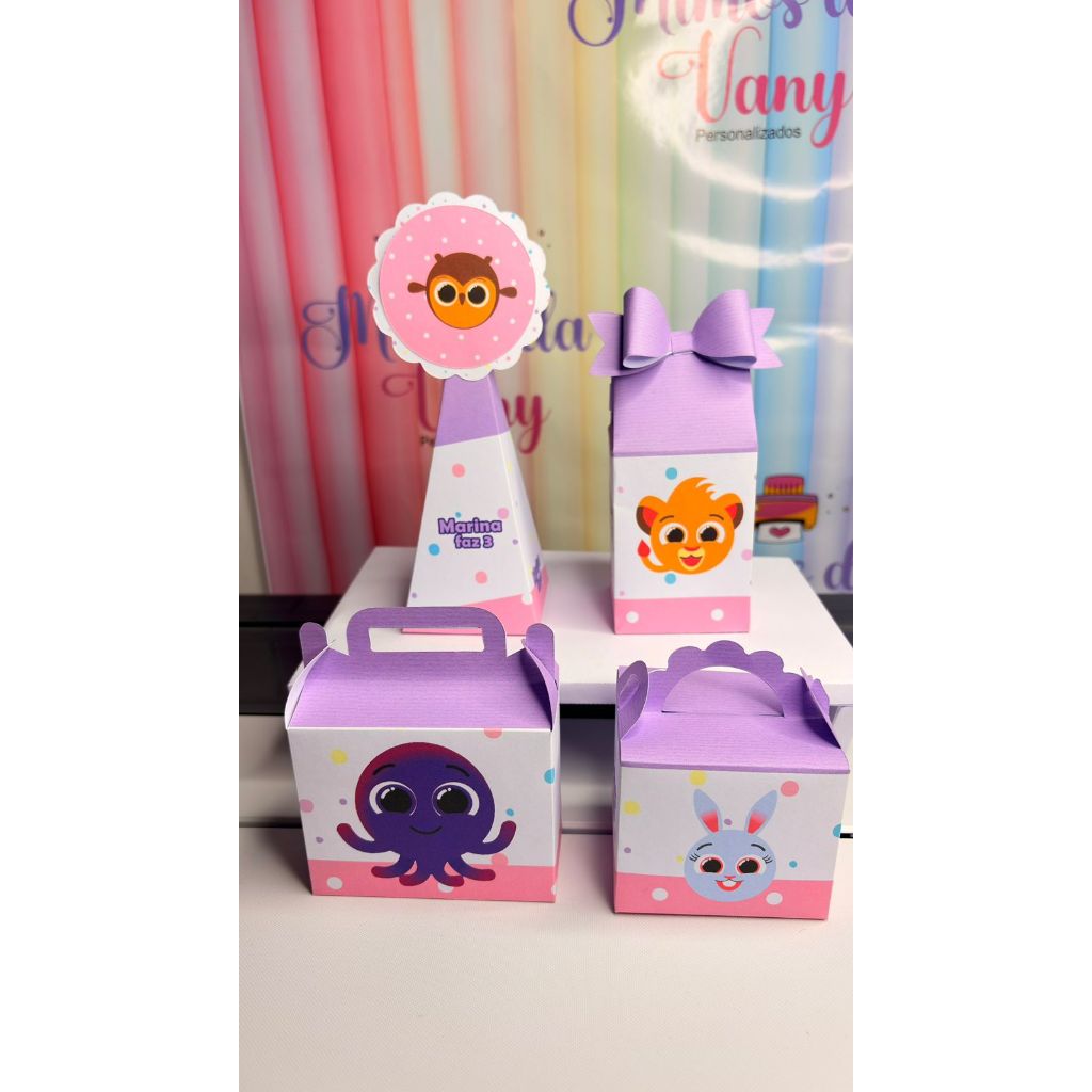 20 Caixinhas  PEGUE E MONTE personalizadas