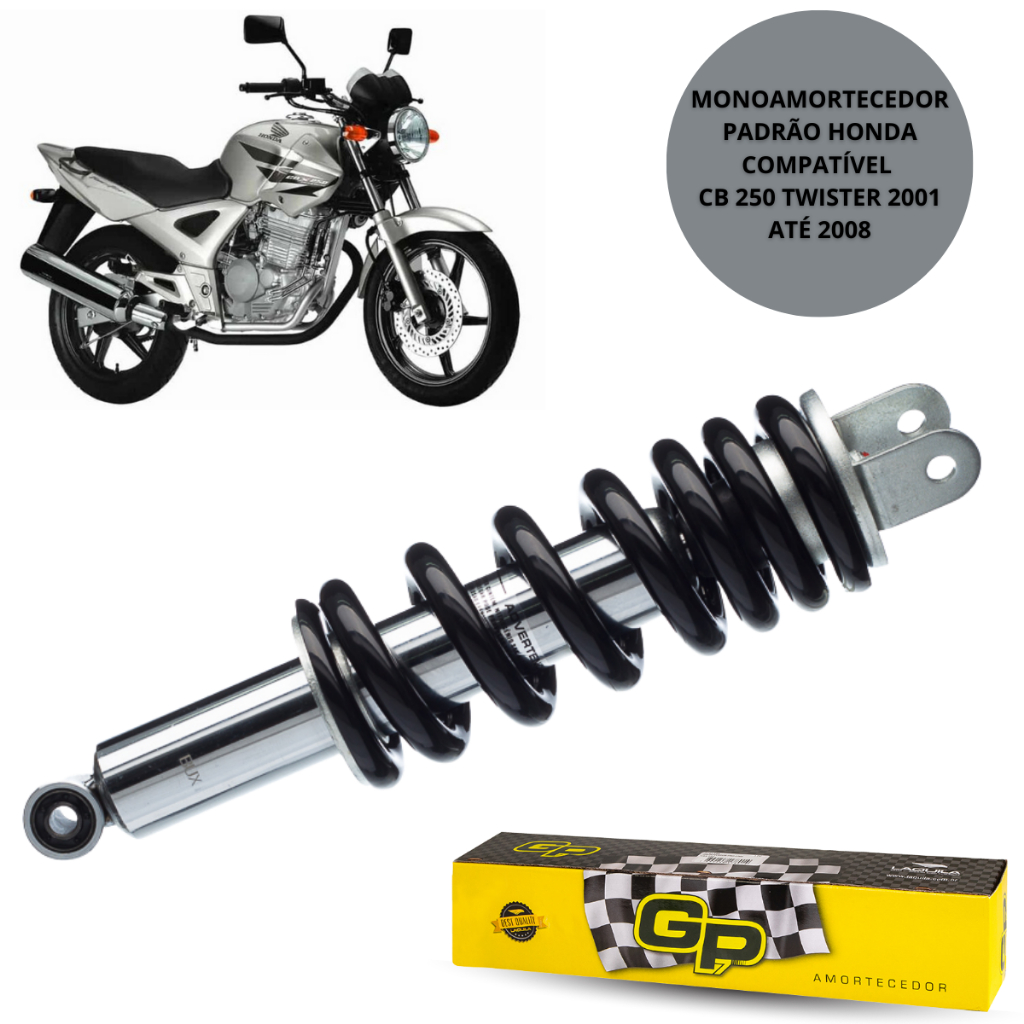 Amortecedor CBX 250 Twister 2001 a 2008 Honda Pro-Link GP7  Traseiro Padrão e Encaixe Originais