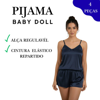 Kit 4 Baby Doll Liso Feminino com Alça Regulável Cintura com Elástico rebatido– Conforto e Leveza