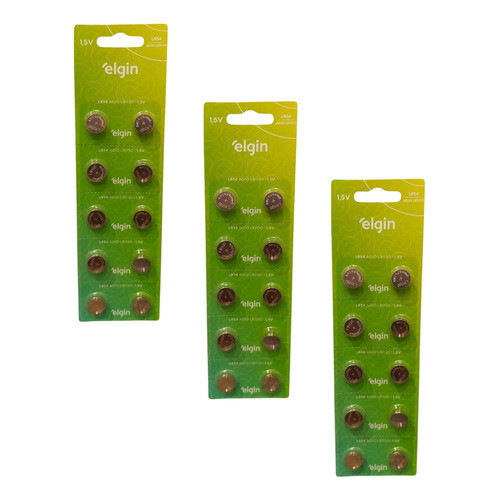 30 Baterias Alcalina Lr54 Lr1130 Ag10 Elgin Botão Moeda em Oferta na Shopee