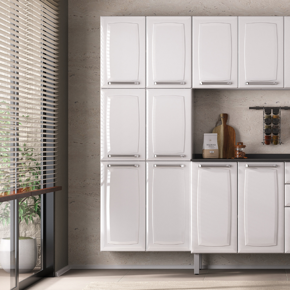 Armário Paneleiro Itatiaia Luce 6 Portas Branco Cozinha Completa