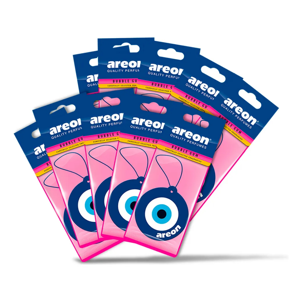 10 Un Aromatizante Automotivo Cheirinho Carro Blue Eye Bubble Gum Areon