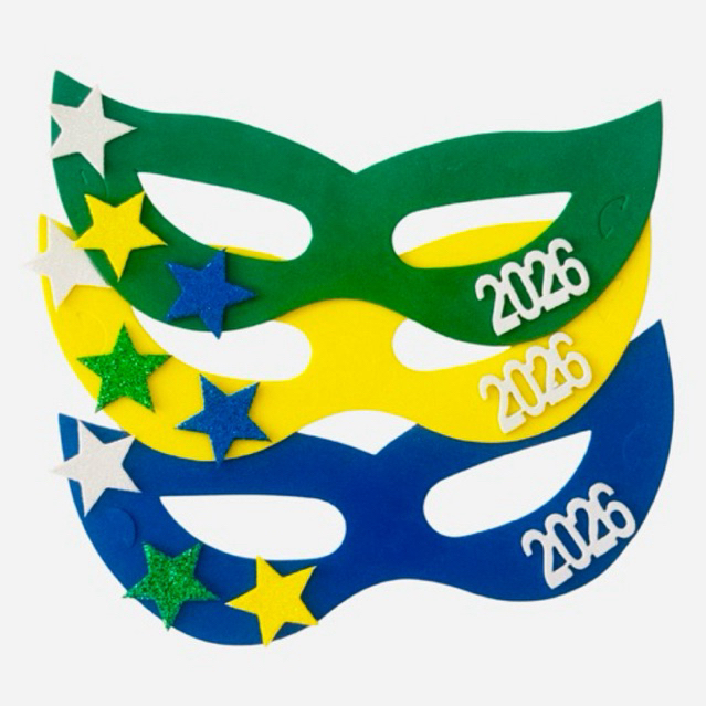 kit Máscara COPA estrela 2026 LISA, para escola, carnaval , copa do mundo LISA