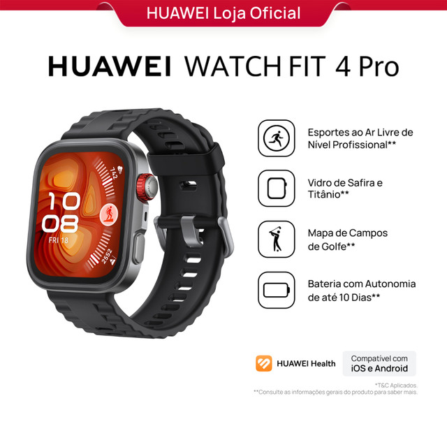 HUAWEI WATCH FIT 4 Pro | Smartwatch Relogio | Esportes ao Ar Livre de Nível Profissional
