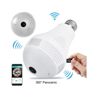 Lâmpada Espiã Câmera Visão Noturna Ip Led Wifi Hd Panorâmica em Oferta na Shopee