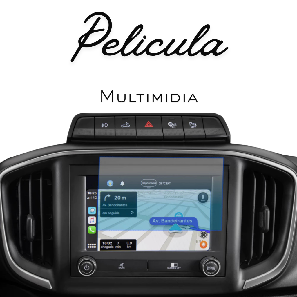 Fiat Strada Película Multimídia Protetora Hydrogel HD Premium Para Tela Central Touch Screen