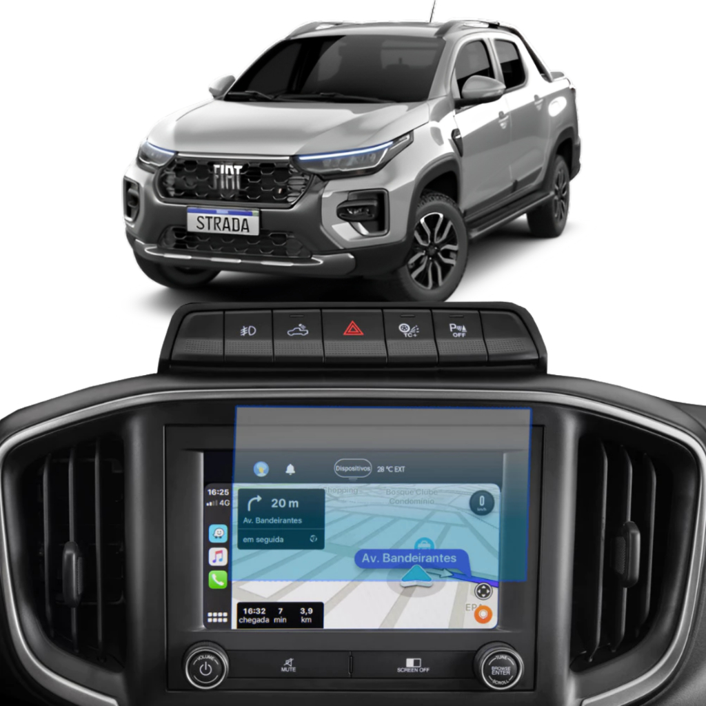 Película Fiat Strada Multimídia Protetora Hydrogel HD Premium