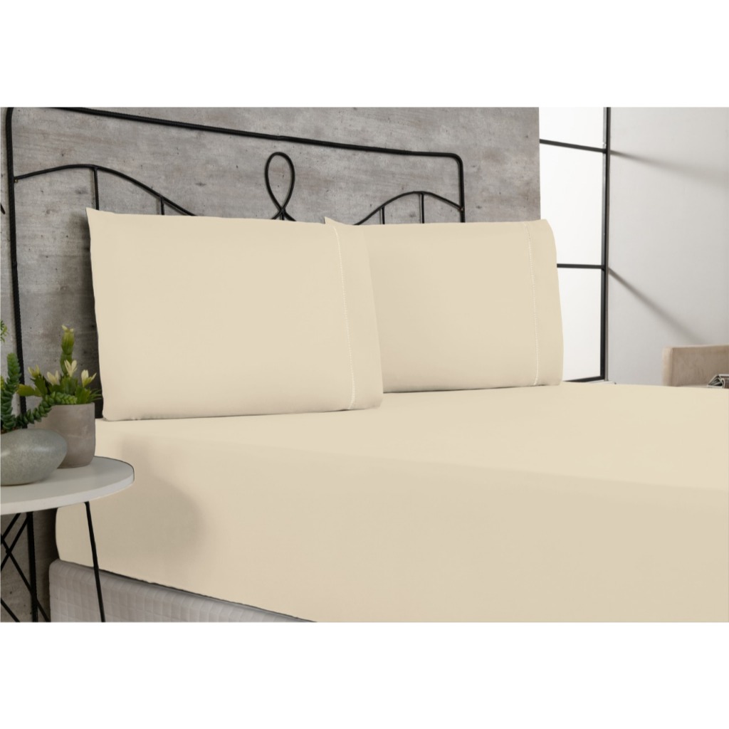 Kit Lencol Extra Macio 400 Fios Micropercal Com Ponto Palito Vários Tamanhos