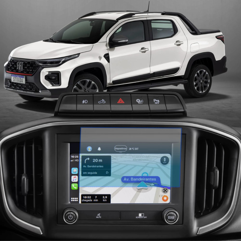 Fiat Strada Película Multimídia Protetora Hydrogel HD Premium Tela Central