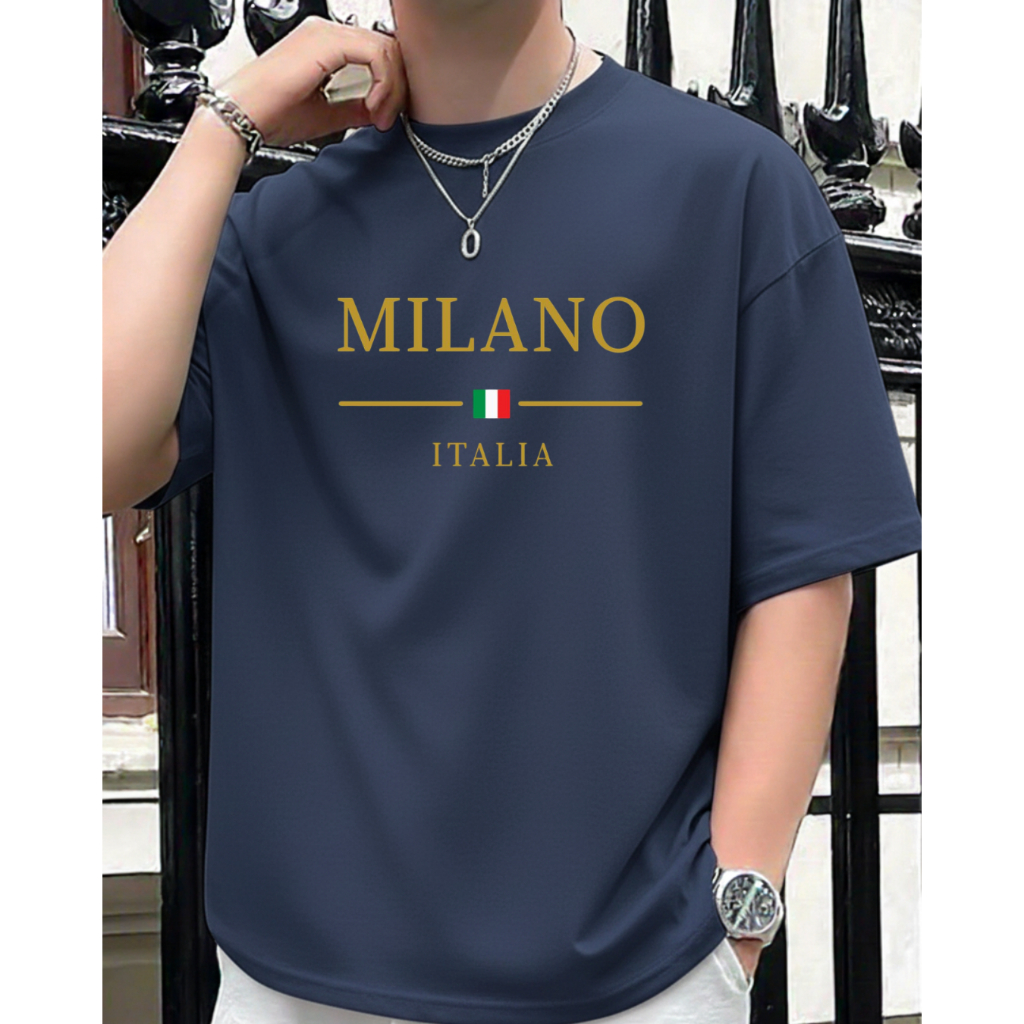 Camiseta Masculina Milano Italia Blusa Estampada 100% Algodão Malha Premium
