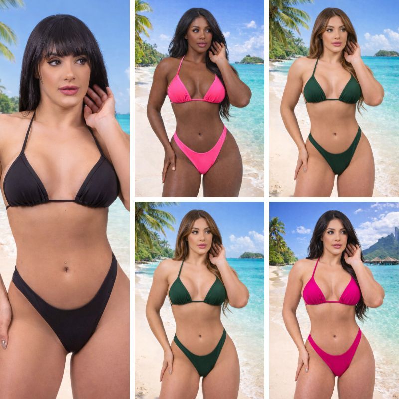Biquíni Curtininha Asa Delta Marquinha Confortável Praia Moda Verão