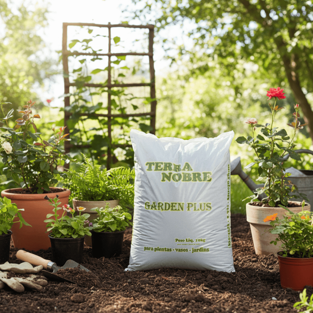 Terra Vegetal Adubada 100% Orgânica Jardim Vaso Garden Plus Jardinagem Floreira Canteiros Plantio em Oferta na Shopee