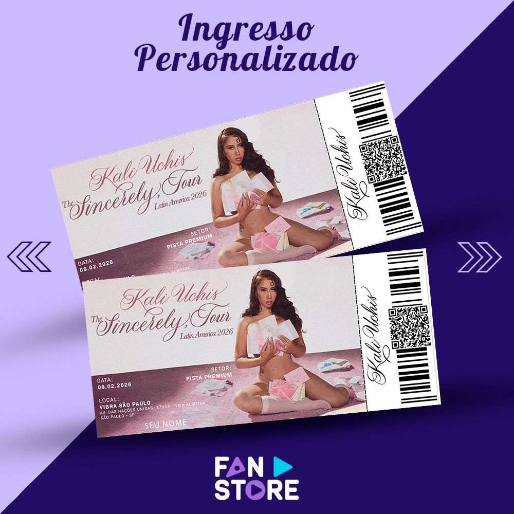 Ingresso Colecionável Holográfico Kali Uchis - The Sincerely, Tour (Fan Made)