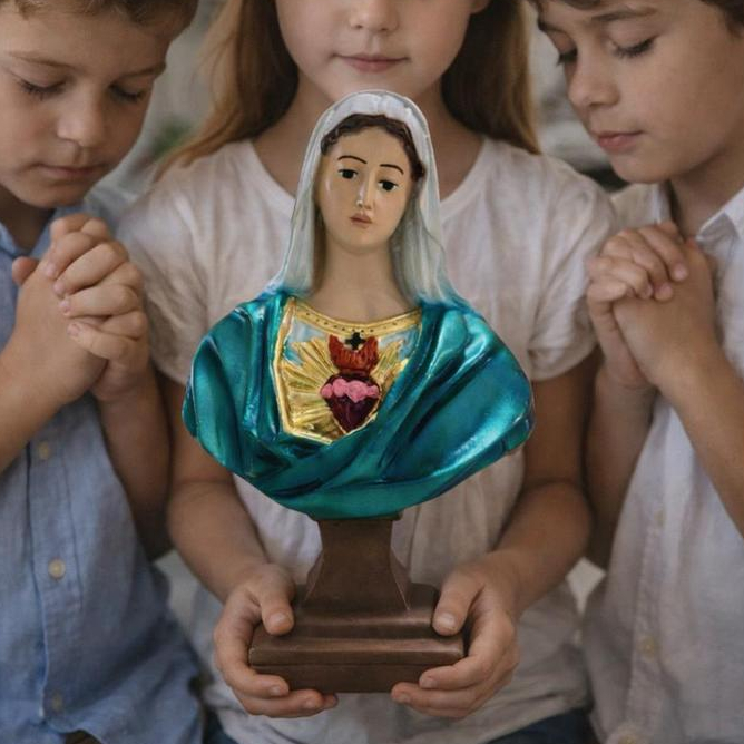 Imagem do Imaculado Coração de Maria em Resina 25cm, Busto