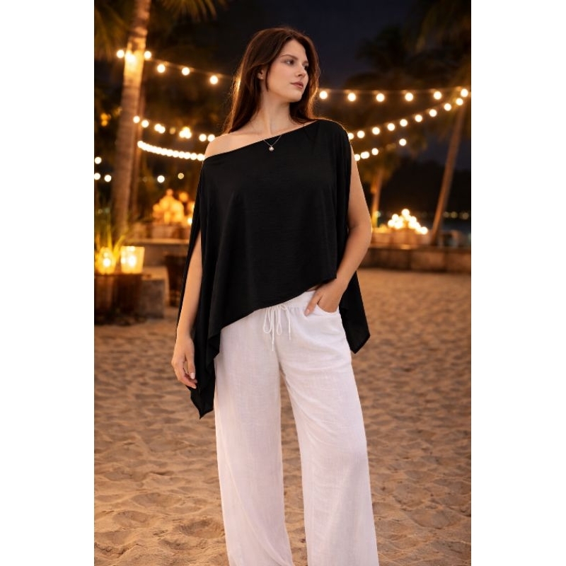 Blusa Capa Feminina com TOP estilosa tendência Boho chique Varias formas de usar,Bata