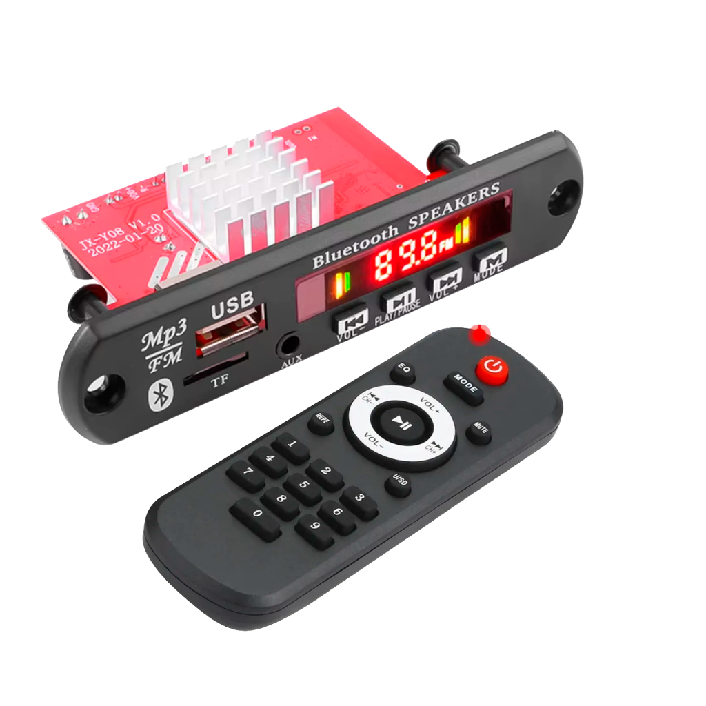 Placa Amplificada Decodificadora 120w Bluetooth Módulo Áudio Usb FM 12V-24V Pronta entrega em Oferta na Shopee