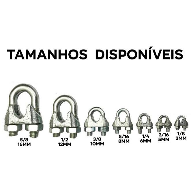 Clips Grampo P/cabo De Aco  Academia com 10 unidades. em Oferta na Shopee