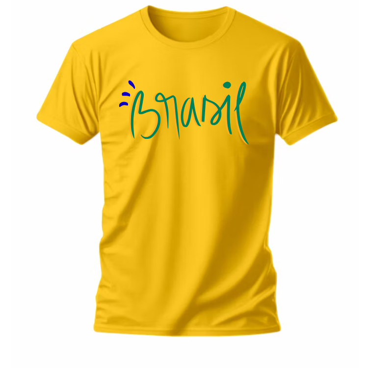 Camiseta Brasil 2026 Copa do Mundo Futebol Torcedor Estampa Exclusiva 100% Algodão