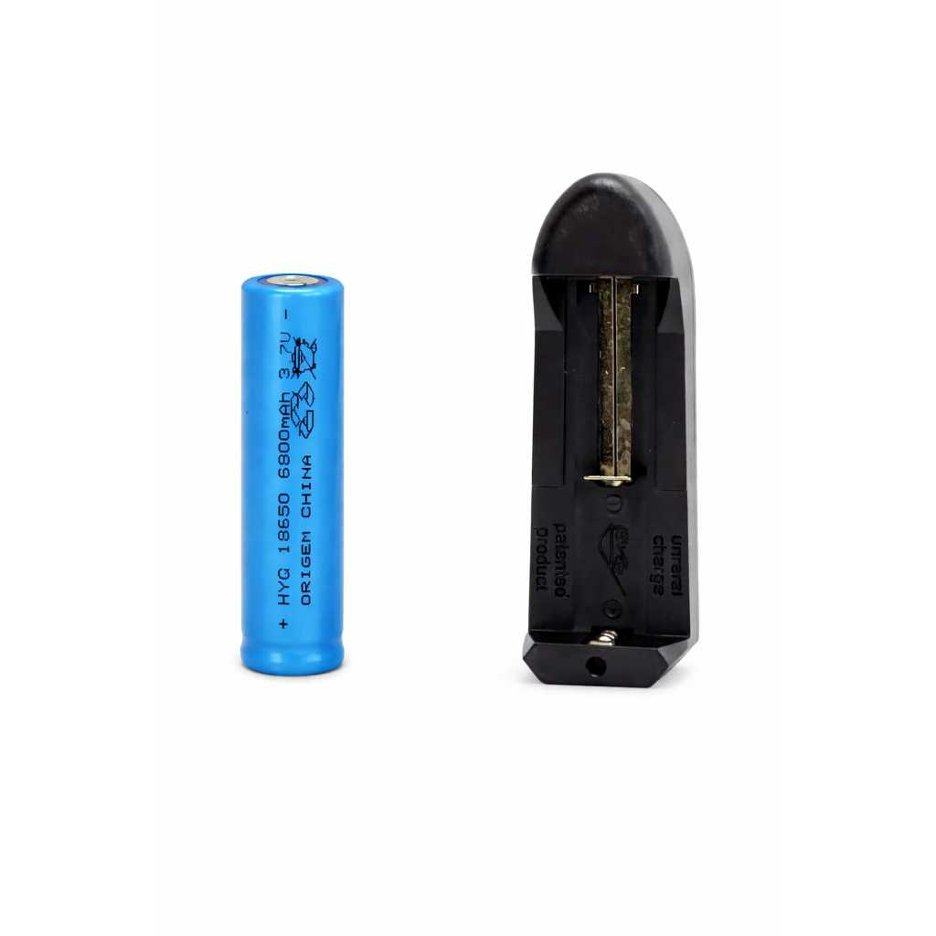 Kit Carregador com 1 Bateria sem pino  18650 3,7v Para Maquininha cabelo Caixa de Som lanterna Rádios Luminaria
