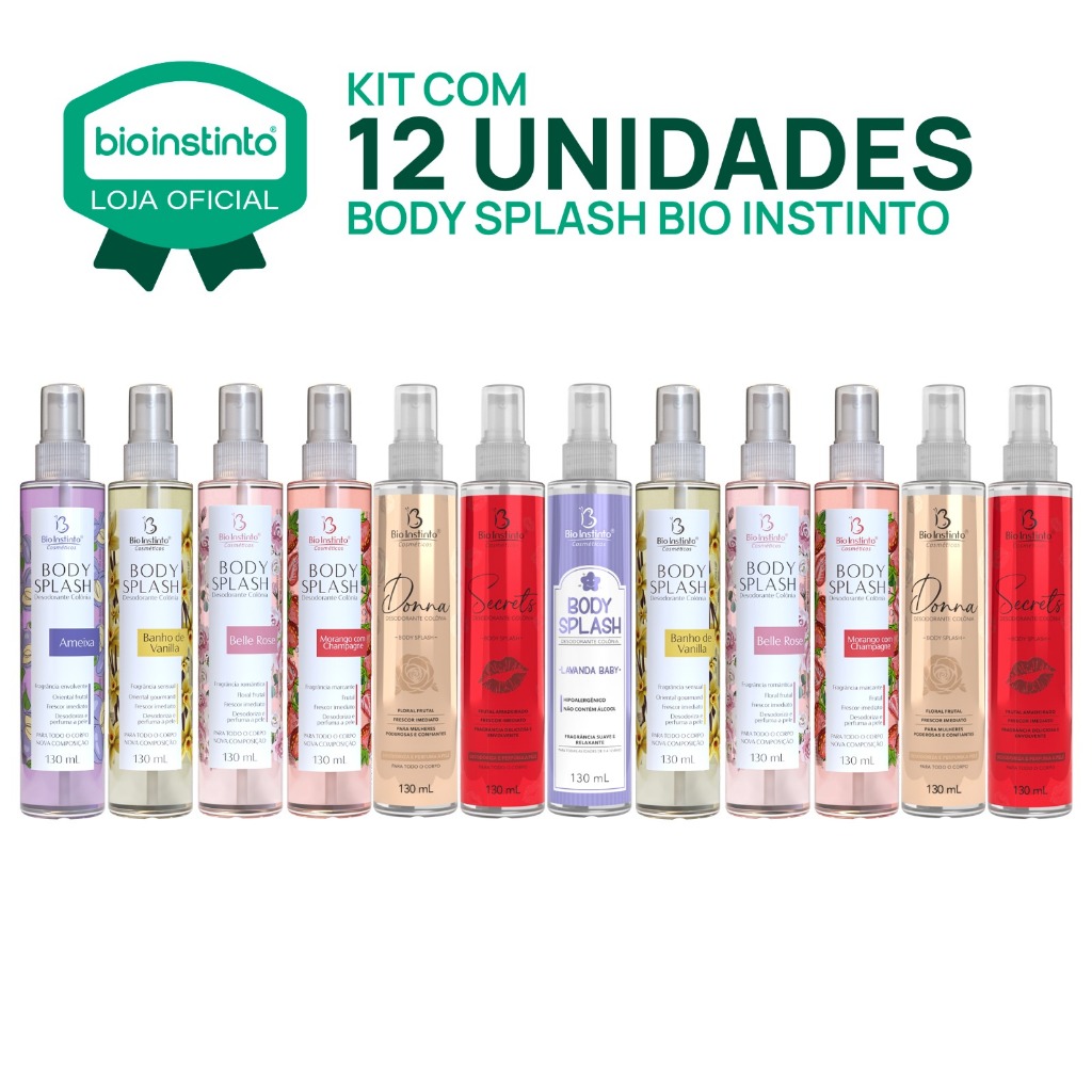 12 UN BODY SPLASH 130ML Bio Instinto Desodorante Corporal Colônia Perfume Fragrância Irresistível em Oferta na Shopee