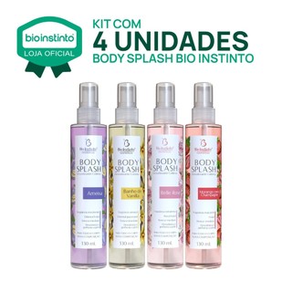 04 UN BODY SPLASH 130ML Bio Instinto Desodorante Corporal  Colônia Perfume Fragrância Irresistível