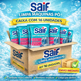 Limpa Máquina de Lavar Roupa Saif 80g - Caixa Fechada C/16 Sachês - Lavanderia Atacado Revenda em Oferta na Shopee