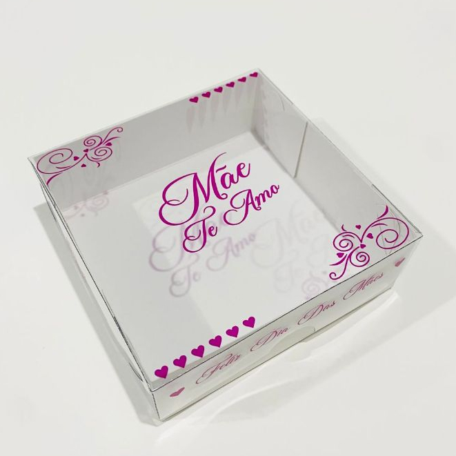Kit 10 até 40 Caixa 11x11x4 cm Dia das Mães para Presente com Visor Caixa Kraft Mãe Te Amo em Oferta na Shopee