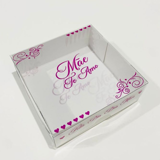 Kit 10 até 40 Caixa 11x11x4 cm Dia das Mães para Presente com Visor Caixa Kraft Mãe Te Amo em Oferta na Shopee