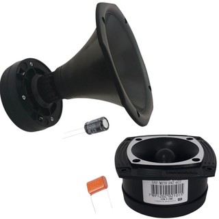 Kit 1 driver corneta e 1 tweeter profissional space audio 320w com capacitores