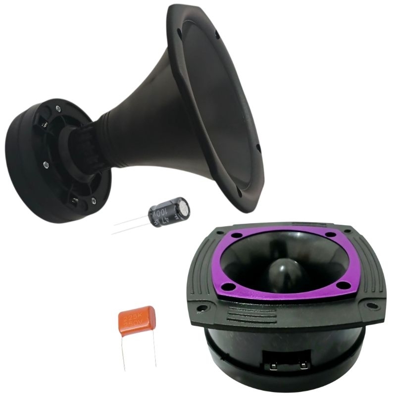 Kit corneta driver e Tweeter 160w cada original Space Audio 8 ohms linha purple em Oferta na Shopee