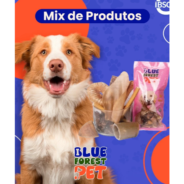 Mordedor Natural Desidratado Pet Petisco Cão Mix Bovino - Blue Forest Pet 100g