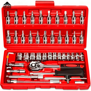 Kit Ferramentas 10/40/46 Peças Aço Cromo Vanádio c/ Chave Catraca, Estojo ABS, p/ Carro e Casa em Oferta na Shopee