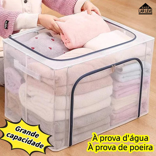 Caixa Organizadora Transparente com Zíper PVC Impermeável - 66L, 100L